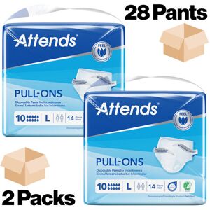 Attends 10l Pull Up Pants Size Large Adult Nappies Incontinence - 2 Packs Of 14 Attends 10l Pull Up Pants Size Large Adult Nappies Incontinence - 2 Packs Of 14