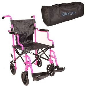 Care+ Pink Lightweight Folding Travel Compact Aluminium Wheelchair In A Bag Ectr05 Care+ Pink Lightweight Folding Travel Compact Aluminium Wheelchair In A Bag Ectr05