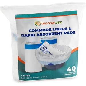 Branded Commode Liners With Absorbent Pad Pack Of 40 Commode Liners Bags Super Absorbe Branded Commode Liners With Absorbent Pad Pack Of 40 Commode Liners Bags Super Absorbe