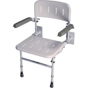Aidapt Solo Deluxe Wall Mounted Shower Seat With Back, Arms And Height Adjustable Legs Aidapt Solo Deluxe Wall Mounted Shower Seat With Back, Arms And Height Adjustable Legs
