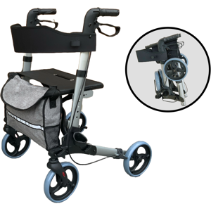 Magna Mobility Rollator 4-Wheel Double-Fold Lightweight Transit Walker Seat Bag Cane Holder Magna Mobility Rollator 4-Wheel Double-Fold Lightweight Transit Walker Seat Bag Cane Holder