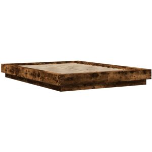 Bed Frame With Led Lights Smoked Oak 120x200cm Engineered Wood Vidaxl Bed Frame With Led Lights Smoked Oak 120x200cm Engineered Wood Vidaxl