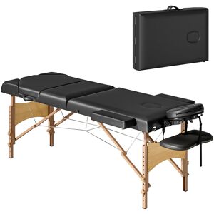 Homcom Foldable Massage Bed With Beech Wood Legs Face Cradle Armrests Black Homcom Foldable Massage Bed With Beech Wood Legs Face Cradle Armrests Black