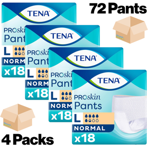 Tena Proskin Pants Normal Large Incontinence Pants - 4 Pack Of 18 (72) - Size L Tena Proskin Pants Normal Large Incontinence Pants - 4 Pack Of 18 (72) - Size L