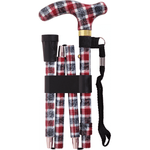 Aidapt Folding & Extendable Patterned Walking Stick - Tarten Knit Patten - *quality* Aidapt Folding & Extendable Patterned Walking Stick - Tarten Knit Patten - *quality*