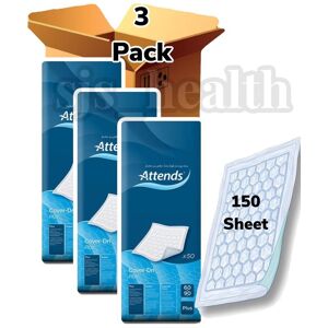Attends Cover Dri Plus 90x60cm 3 Packs Of 50 Incontinence Aid Bed Pads Protecter Attends Cover Dri Plus 90x60cm 3 Packs Of 50 Incontinence Aid Bed Pads Protecter