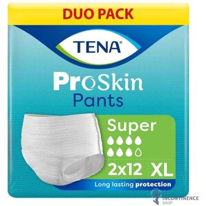 2x Tena Proskin Pants Super Incontinence Pants - X-Large - Pack Of 12 - 2100ml 2x Tena Proskin Pants Super Incontinence Pants - X-Large - Pack Of 12 - 2100ml