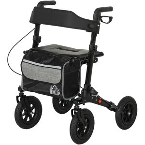 Homcom Rollator Walker With Padded Seat, Backrest, All-Terrain Wheels Homcom Rollator Walker With Padded Seat, Backrest, All-Terrain Wheels
