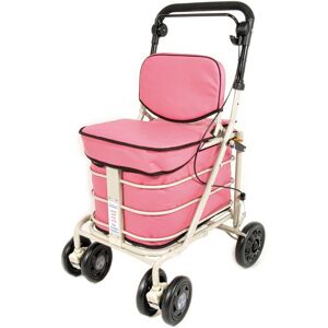 Prestige Walking / Shopping / Mobility Trolley With Backrest & Seat - Pink Prestige Walking / Shopping / Mobility Trolley With Backrest & Seat - Pink