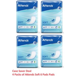 Attends - Soft 6 Super Pads - 4 Packs Of 38 Incontinence Nappy Pads Attends - Soft 6 Super Pads - 4 Packs Of 38 Incontinence Nappy Pads