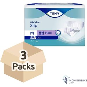 3x Tena Proskin Slip Maxi Incontinence Slips - Medium - Pack Of 24 - 3300ml 3x Tena Proskin Slip Maxi Incontinence Slips - Medium - Pack Of 24 - 3300ml