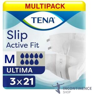 3x Tena Incontinence Slip Active Fit Ultima - Medium - Pack Of 21 - 3700ml 3x Tena Incontinence Slip Active Fit Ultima - Medium - Pack Of 21 - 3700ml