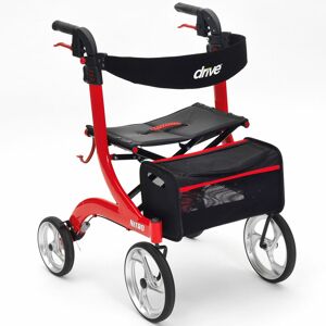 New Drive Nitro 4 Wheel Rollator Walking Frame Mobility Aid Lightweight - Red New Drive Nitro 4 Wheel Rollator Walking Frame Mobility Aid Lightweight - Red