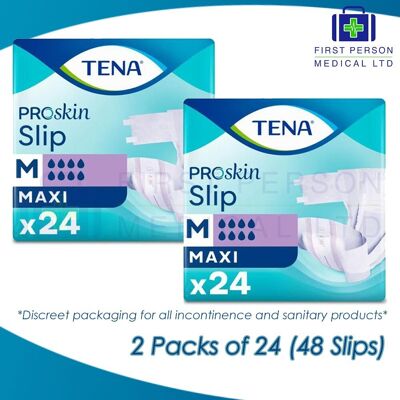 Tena Proskin Slip Maxi Adult Incontinence Slips- Medium - 48 Slips (2x 24pack) Tena Proskin Slip Maxi Adult Incontinence Slips- Medium - 48 Slips (2x 24pack)