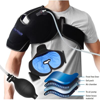 Talarmade Adjustable Air Pump Compression Cold Therapy Shoulder Brace Support Talarmade Adjustable Air Pump Compression Cold Therapy Shoulder Brace Support