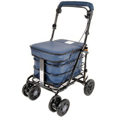 Prestige Seated Walking Shopping Trolley- Navy (Fully Assembled) Black Edition Prestige Seated Walking Shopping Trolley- Navy (Fully Assembled) Black Edition