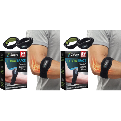 Zofore Sport Tennis Elbow Brace Support With Compression Pad (2-Count) - Effecti Zofore Sport Tennis Elbow Brace Support With Compression Pad (2-Count) - Effecti