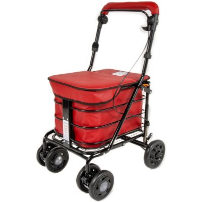 Prestige Seated Walking Shopping Trolley- Red(Assembled) Black Frame Prestige Seated Walking Shopping Trolley- Red(Assembled) Black Frame