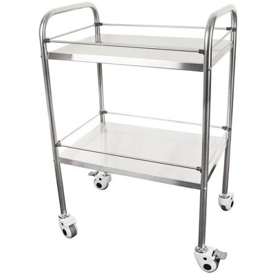 Clickmedical Click Medical Two Tier Stainless Steel Medical Trolley Chrome Clickmedical Click Medical Two Tier Stainless Steel Medical Trolley Chrome