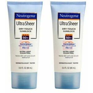 2 X Neutrogena Ultra Sheer Dry-Touch Sunblock Sunscreen Lotion Spf 50 - 3 Oz 2 X Neutrogena Ultra Sheer Dry-Touch Sunblock Sunscreen Lotion Spf 50 - 3 Oz