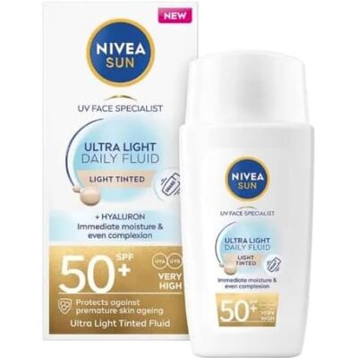 Nivea Sun Ultra Light Sunscreen Fluid For Face, Spf 50+, 40 Ml, Sun Protection Nivea Sun Ultra Light Sunscreen Fluid For Face, Spf 50+, 40 Ml, Sun Protection