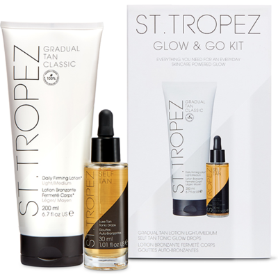 2 X St Tropez Glow & Go Kit - Includes Gradual Tan & Self Tan Tonic Glow Drops 2 X St Tropez Glow & Go Kit - Includes Gradual Tan & Self Tan Tonic Glow Drops