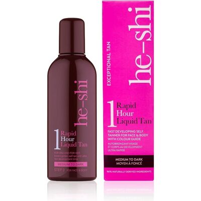 He-Shi Self Tan Rapid 1 Hour Liquid - Express Fake Tan Lotion - Quick Dry Formu He-Shi Self Tan Rapid 1 Hour Liquid - Express Fake Tan Lotion - Quick Dry Formu