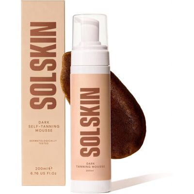 Solskin Self Tanning Mousse 200ml Medium Deep Streak Free Fast Dry Vegan Glow Solskin Self Tanning Mousse 200ml Medium Deep Streak Free Fast Dry Vegan Glow