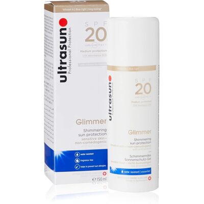Ultrasun Spf20 Glimmer Sensitive Formula All Day Sun Protection Lotion, 150 Ml Ultrasun Spf20 Glimmer Sensitive Formula All Day Sun Protection Lotion, 150 Ml