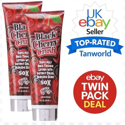Fiesta Sun Black Cherry Crush Supremely Dark Tanning Sunbed Lotion 2 Pack Deal ! Fiesta Sun Black Cherry Crush Supremely Dark Tanning Sunbed Lotion 2 Pack Deal !