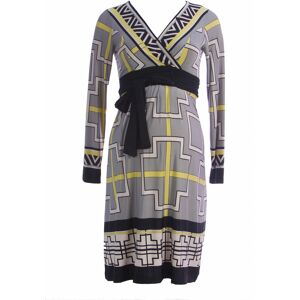 Olian Maternity Women'S Grey Yellow Geometric Print Sandra Dress Nwt Olian Maternity Women'S Grey Yellow Geometric Print Sandra Dress Nwt