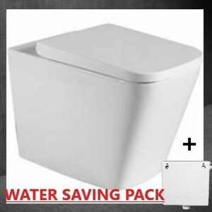 Sorrento Bathrooms Short Projection Back To Wall Pan Square Toilet Modern Soft Close Free Cistern Sorrento Bathrooms Short Projection Back To Wall Pan Square Toilet Modern Soft Close Free Cistern