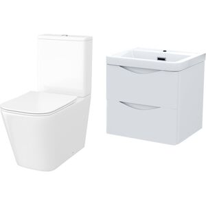 NES Home Merton Wall Hung Vanity & Rimless Toilet - Bathroom Set NES Home Merton Wall Hung Vanity & Rimless Toilet - Bathroom Set