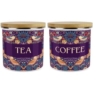 Purely Home Purple Strawberry Thief Tea & Coffee Canister Set - Kitchen Gifts Purely Home Purple Strawberry Thief Tea & Coffee Canister Set - Kitchen Gifts