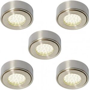 Litecraft Laghetto Under Cabinet Light Circular Led Fitting In Nickel - 5 Pack Litecraft Laghetto Under Cabinet Light Circular Led Fitting In Nickel - 5 Pack