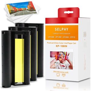 Canon Kp-108in Ink 4\"X 6\" Photo Paper Set For Selphy Cp1300 Cp1200 Cp1000 Cp910- Canon Kp-108in Ink 4\"X 6\" Photo Paper Set For Selphy Cp1300 Cp1200 Cp1000 Cp910-