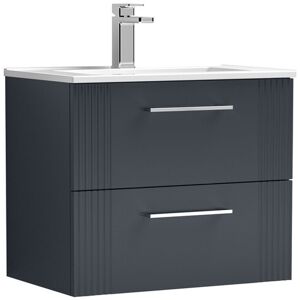 Balterley Wall Hung 2 Drawers Bathroom Vanity Basin Unit, Minimalist 600mm, Dark Grey Balterley Wall Hung 2 Drawers Bathroom Vanity Basin Unit, Minimalist 600mm, Dark Grey