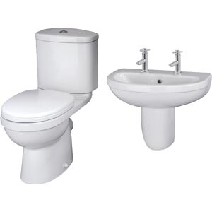 Balterley Vito Bathroom Suite: Toilet W/ Cistern & 550mm 2th Basin Semi Pedestal Balterley Vito Bathroom Suite: Toilet W/ Cistern & 550mm 2th Basin Semi Pedestal