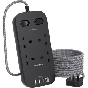 Does Not Apply Black Extension Lead, Extension Cable With 4 Way Outlets 4 Usb Slots(1 Usb C), S Does Not Apply Black Extension Lead, Extension Cable With 4 Way Outlets 4 Usb Slots(1 Usb C), S