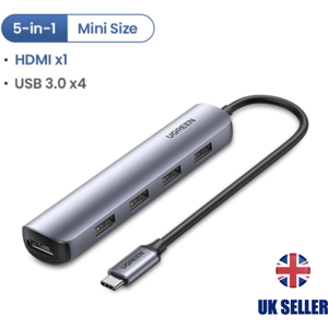 Usb-C Multifunction Adapter 4xusb-A 3. Female 1x Hdmi Female No Pd Ugreen Usb-C Multifunction Adapter 4xusb-A 3. Female 1x Hdmi Female No Pd Ugreen