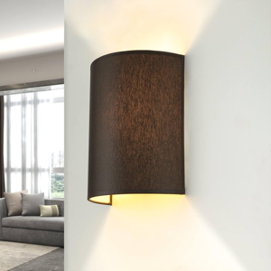 Does Not Apply Wall Lamp Fabric Shade In Brown Bedroom Living Room Hallway W:20 Cm E27 Max. 60 Does Not Apply Wall Lamp Fabric Shade In Brown Bedroom Living Room Hallway W:20 Cm E27 Max. 60