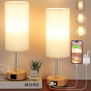Does Not Apply Bedside Lamps Set Of 2 Touch Table Lamps With Usb-C Usb-A Charging Ports, 3 Way Does Not Apply Bedside Lamps Set Of 2 Touch Table Lamps With Usb-C Usb-A Charging Ports, 3 Way