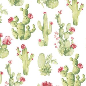 Ck36630 - Kitchen Style 3 Cactus Cacti Green Red White Galerie Wallpaper Ck36630 - Kitchen Style 3 Cactus Cacti Green Red White Galerie Wallpaper