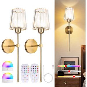 Does Not Apply Battery Operated Wall Lights Set Of 2, Rechargeable Usb Rgb Bulb & Remote Contro Does Not Apply Battery Operated Wall Lights Set Of 2, Rechargeable Usb Rgb Bulb & Remote Contro
