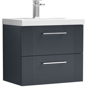 Balterley Wall Hung 2 Drawers Bathroom Vanity Basin Unit, Thin-Edge 600mm, Dark Grey Balterley Wall Hung 2 Drawers Bathroom Vanity Basin Unit, Thin-Edge 600mm, Dark Grey