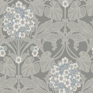 Et12105 - Arts And Crafts Floral Hydrangea Grey Blue White Galerie Wallpaper Et12105 - Arts And Crafts Floral Hydrangea Grey Blue White Galerie Wallpaper