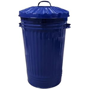 Navy Blue Tall Metal Bin Retro Dustbin Rubbish Bin Waste Animal Feed Kitchen Bin Navy Blue Tall Metal Bin Retro Dustbin Rubbish Bin Waste Animal Feed Kitchen Bin