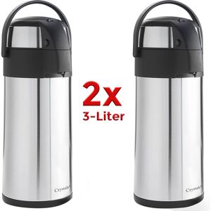 Crystals 2x 3l Air Pot Tea Flask Pump Action Vacuum Insulated Safety Lock Carry Handle Crystals 2x 3l Air Pot Tea Flask Pump Action Vacuum Insulated Safety Lock Carry Handle