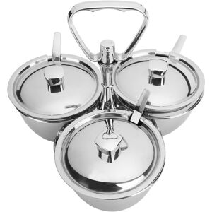 (3 3pcs Rotating Seasoning Pot Set)Spice Rack Kitchen Stainless Steel Season New (3 3pcs Rotating Seasoning Pot Set)Spice Rack Kitchen Stainless Steel Season New