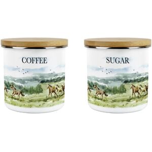Purely Home Wild Horses Coffee & Sugar Canister Set - 600ml Kitchen Storage Horse Gifts Purely Home Wild Horses Coffee & Sugar Canister Set - 600ml Kitchen Storage Horse Gifts